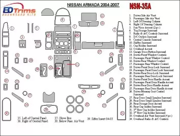 Nissan Armada 2004-2007 Full Set BD Interieur Dashboard Bekleding Volhouder