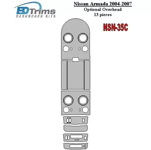 Nissan Armada 2004-2007 Optional Overhead BD innenausstattung armaturendekor cockpit dekor - 1- Cockpit Dekor Innenraum