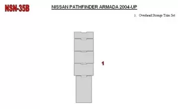 Nissan Armada 2004-2007 Overhead BD Interieur Dashboard Bekleding Volhouder
