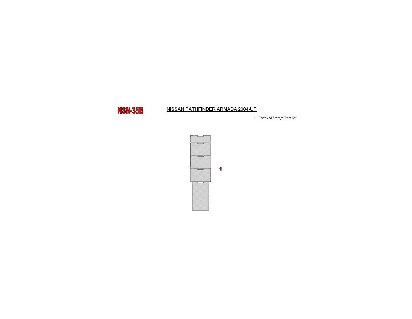 Nissan Armada 2004-2007 Overhead Cruscotto BD Rivestimenti interni