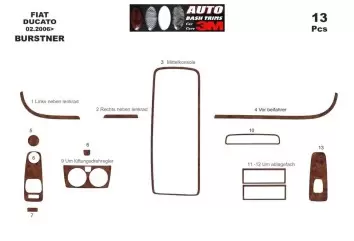 Burstner Ixeo Time 02.2013 3M 3D Interior Dashboard Trim Kit Dash Trim Dekor 13-Parts