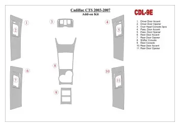 Cadillac CTS 2003-2007 additional kit BD Kit la décoration du tableau de bord - 1