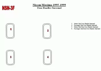 Nissan Maxima 1995-1999 Doors Inserts, 4 Parts set Interior BD Dash Trim Kit