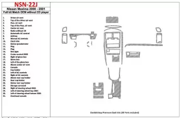 Nissan Maxima 2000-2001 Full Set, Automatic Gearbox, Radio Without CD Player, OEM Compliance, 30 Parts set BD Interieur Dashboar