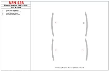 Nissan Maxima 2007-2008 Doors Accent Interior BD Dash Trim Kit