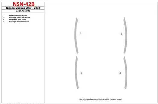 Nissan Maxima 2007-2008 Des portes Accent BD Kit la décoration du tableau de bord - 1 - habillage decor de tableau de bord