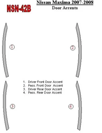 Nissan Maxima 2007-2008 Doors Accent BD innenausstattung armaturendekor cockpit dekor - 2- Cockpit Dekor Innenraum