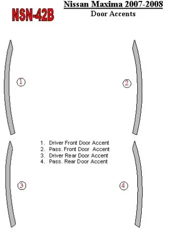 Nissan Maxima 2007-2008 Doors Accent BD Interieur Dashboard Bekleding Volhouder