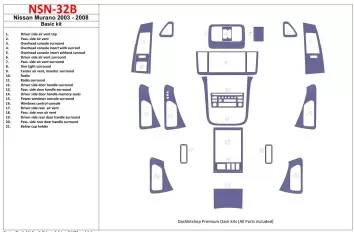Nissan Murano 2003-2008 Basic Set BD Interieur Dashboard Bekleding Volhouder