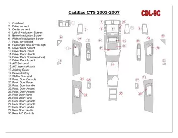 Cadillac CTS 2003-2007 Full Set, With NAVI, With Door Panels Cruscotto BD Rivestimenti interni