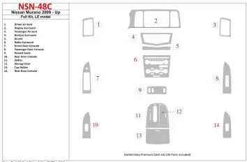 Nissan Murano 2009-UP Full Set, LE model Interior BD Dash Trim Kit
