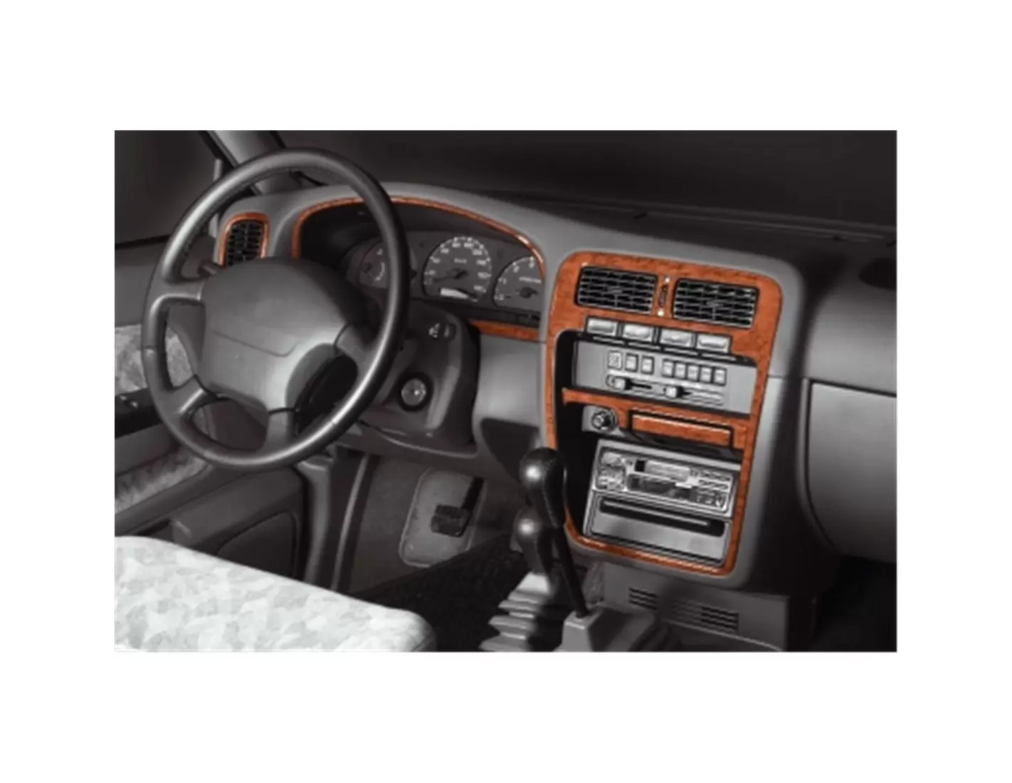 Nissan Navara D22 Pick-up 04.98-08.99 3M 3D Interior Dashboard Trim Kit Dash Trim Dekor 7-Parts