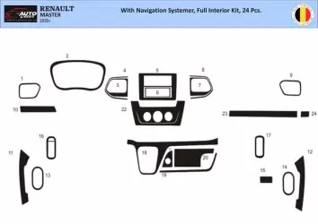 Renault Master III from 2019 3D Interior Dashboard Trim Kit Dash Trim Dekor 24-Parts