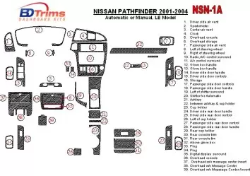 Nissan Pathfinder 2001-2004 LE Model BD Interieur Dashboard Bekleding Volhouder