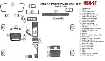 Nissan Pathfinder 2001-2004 OEM Compliance BD innenausstattung armaturendekor cockpit dekor - 1- Cockpit Dekor Innenraum