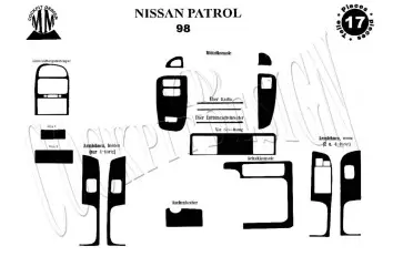 Nissan Patrol 03.1998 3M 3D Interior Dashboard Trim Kit Dash Trim Dekor 17-Parts