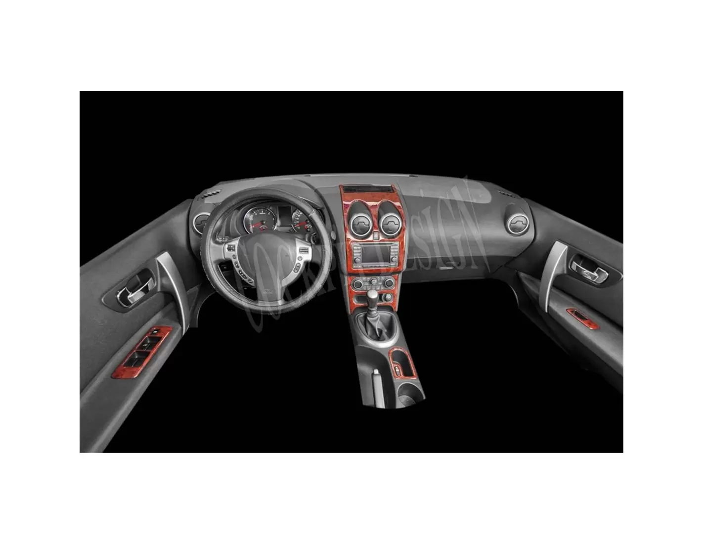 Nissan Qashqaı 01.11 - 12.12 3D Inleg dashboard Interieurset aansluitend en pasgemaakt op he 19 -Teile