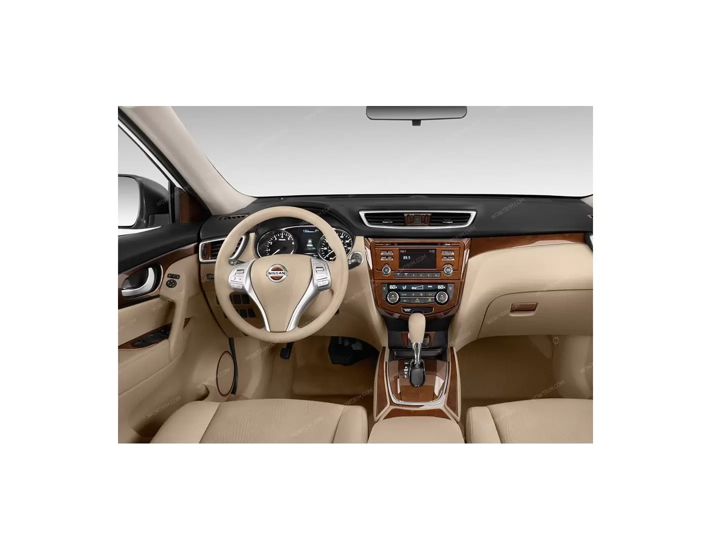Nissan Qashqai 2013–2021 3D Interior Dashboard Trim Kit Dash Trim Dekor 45-Parts