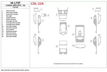Cadillac SRX 2010-UP Ensemble Complet BD Kit la décoration du tableau de bord - 1
