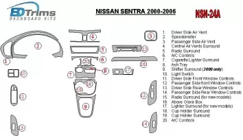 Nissan Sentra 2000-2006 Full Set Interior BD Dash Trim Kit