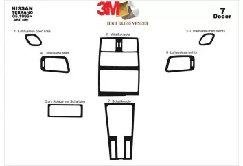 Nissan Terrano 4x4 05.96 - 12.02 Kit Rivestimento Cruscotto all'interno del veicolo Cruscotti personalizzati 7-Decori