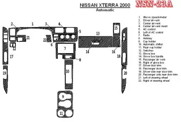 Nissan Xterra 2000-2000 Boîte automatique 22 Parts set BD Kit la décoration du tableau de bord - 1 - habillage decor de tableau 