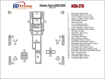 Nissan Xterra 2005-2008 Basic Set BD Interieur Dashboard Bekleding Volhouder
