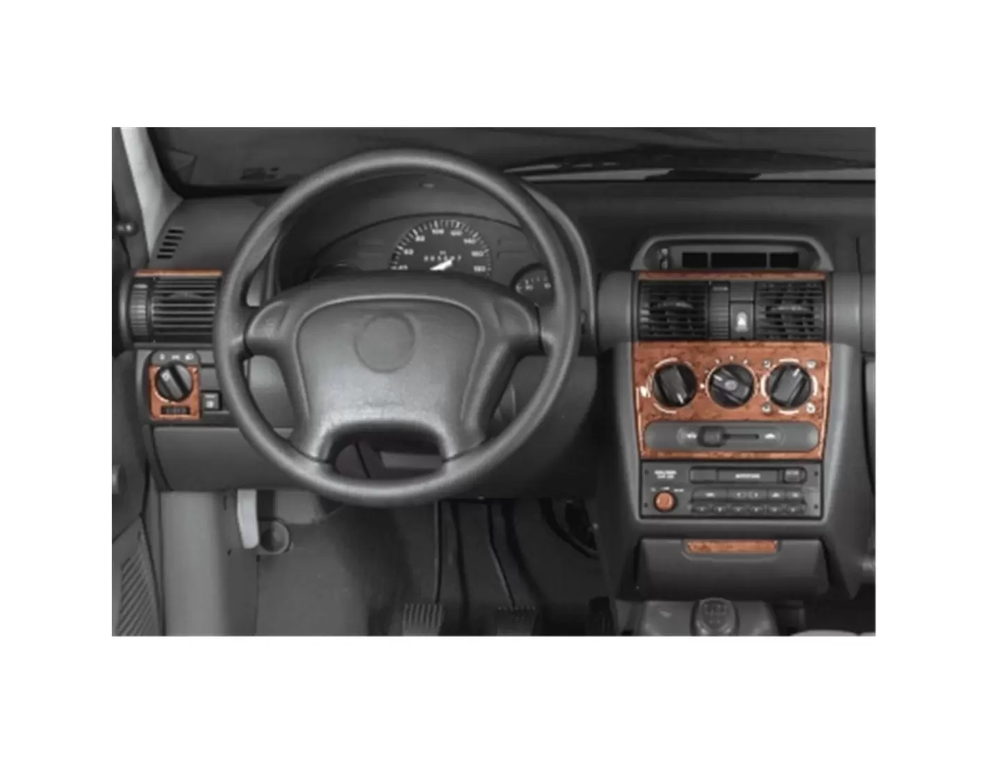 Opel Corsa B-Tigra ­ Combo 01.93-10.00 3M 3D Interior Dashboard Trim Kit Dash Trim Dekor 10-Parts