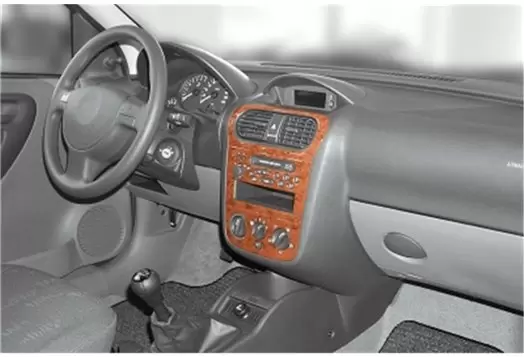 Opel Corsa C – Combo 08.00 - 06.06 3D Inleg dashboard Interieurset aansluitend en pasgemaakt op he 6 -Teile