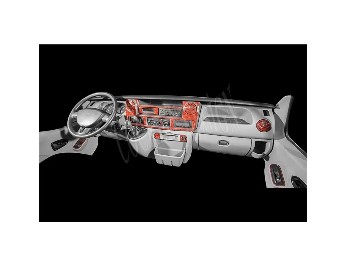 Opel Movano 01.04 - 12.09 3D Inleg dashboard Interieurset aansluitend en pasgemaakt op he 28 -Teile