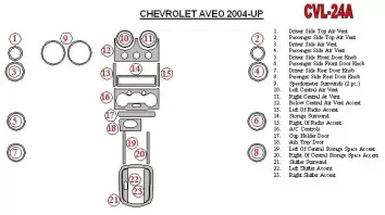 Chevrolet Aveo 2004-UP Voll Satz BD innenausstattung armaturendekor cockpit dekor - 1