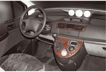 Peugeot 807 02.2002 3D Inleg dashboard Interieurset aansluitend en pasgemaakt op he 4 -Teile