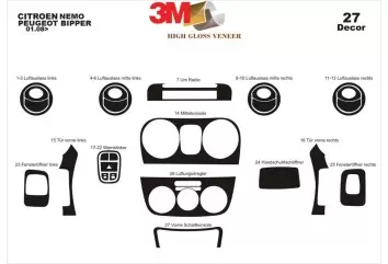 Peugeot Bipper 01.2008 Kit Rivestimento Cruscotto all'interno del veicolo Cruscotti personalizzati 27-Decori