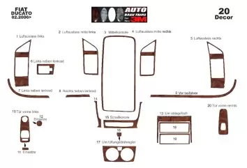 Peugeot Boxer 02.2006 3M 3D Interior Dashboard Trim Kit Dash Trim Dekor 20-Parts