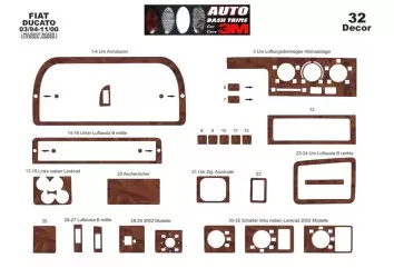 Peugeot Boxer 09.94 - 01.023D Inleg dashboard Interieurset aansluitend en pasgemaakt op he 32 -Teile