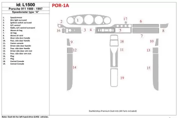 Porsche 911 1989-1997 Gearsometer Type A BD Interieur Dashboard Bekleding Volhouder