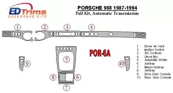 Porsche 968 1987-1994 Full Set, Automatic Gear Interior BD Dash Trim Kit