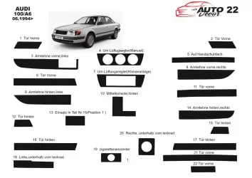 Audi 100 A6 10.90 - 03.97 3D Inleg dashboard Interieurset aansluitend en pasgemaakt op he 22 -Teile