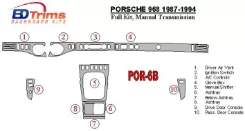 Porsche 968 1987-1994 Full Set, Manual Gear Box Interior BD Dash Trim Kit