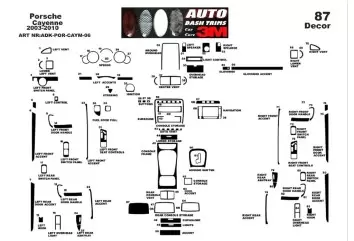 Porsche Cayenne 2003-2010 3M 3D Interior Dashboard Trim Kit Dash Trim Dekor 87-Parts