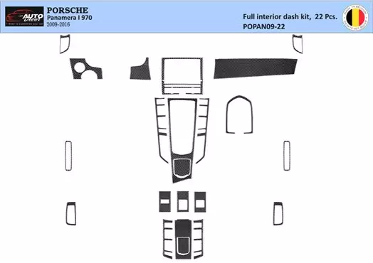 Porsche Panamera 2009-2015 Cruscotto Rivestimenti interni 22 -Teile