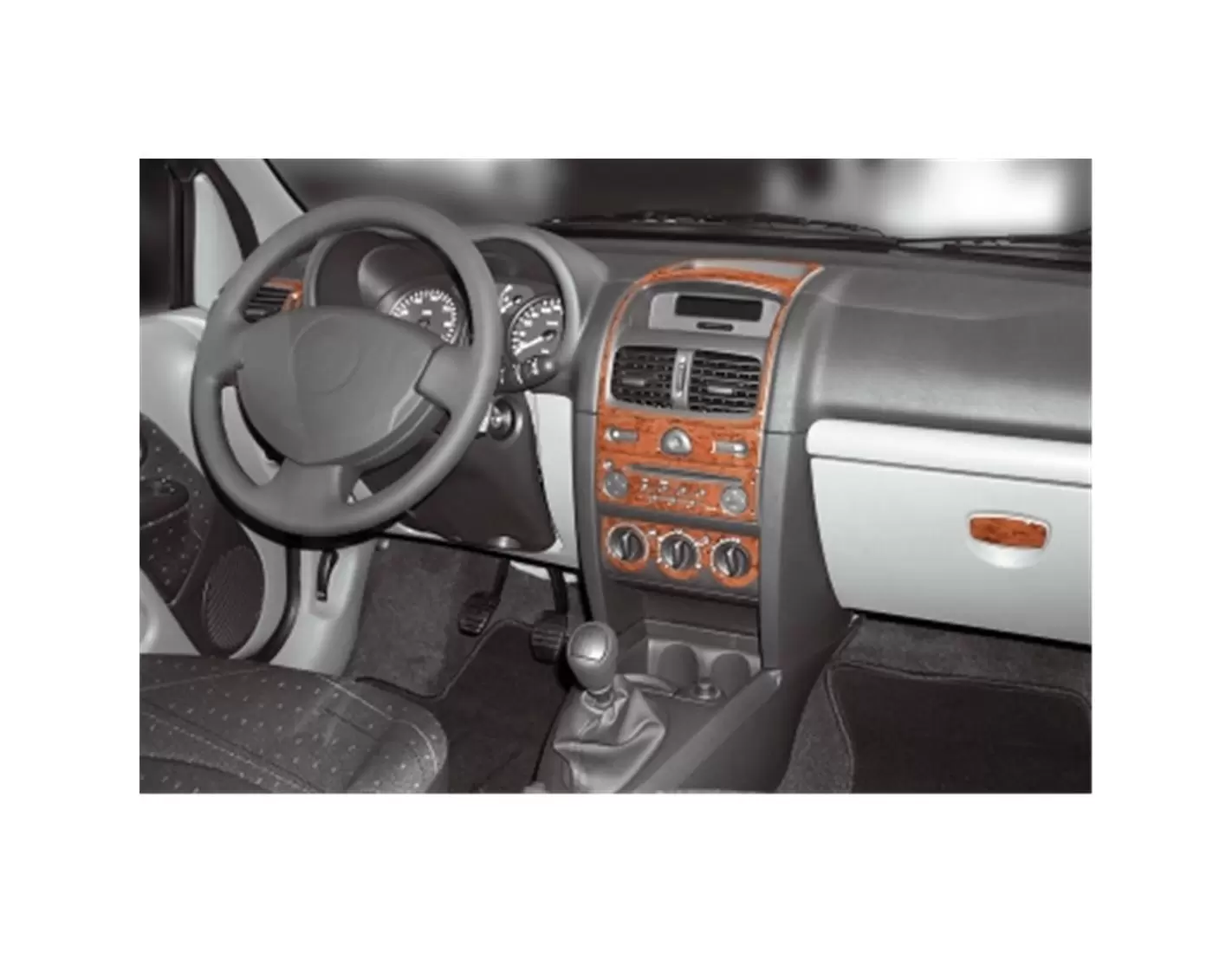 Renault Clio Symbol 10.2008 3M 3D Interior Dashboard Trim Kit Dash Trim Dekor 11-Parts
