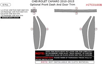 Chevrolet Camaro 2010-2015 interior dash kit, Optional Front Dash And Door Trim, 8 Pcs.