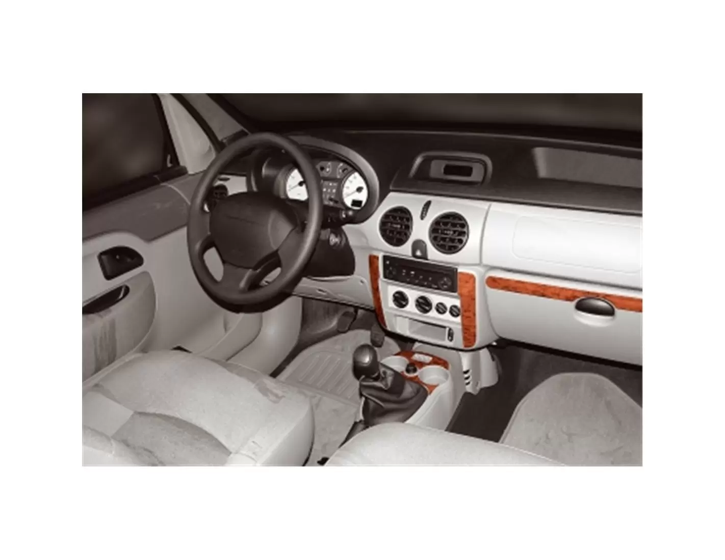 Renault Kangoo-Nissan Kubistar 06.98-09.08 3M 3D Interior Dashboard Trim Kit Dash Trim Dekor 10-Parts