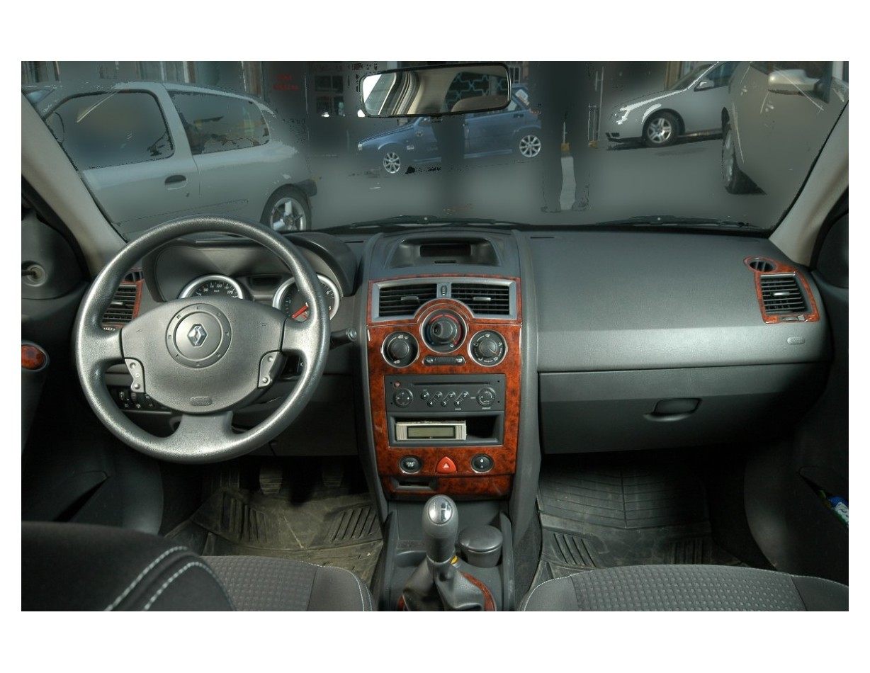 Renault Megane II 03.03 - 05.09 3D Inleg dashboard Interieurset aansluitend en pasgemaakt op he 17 -Teile