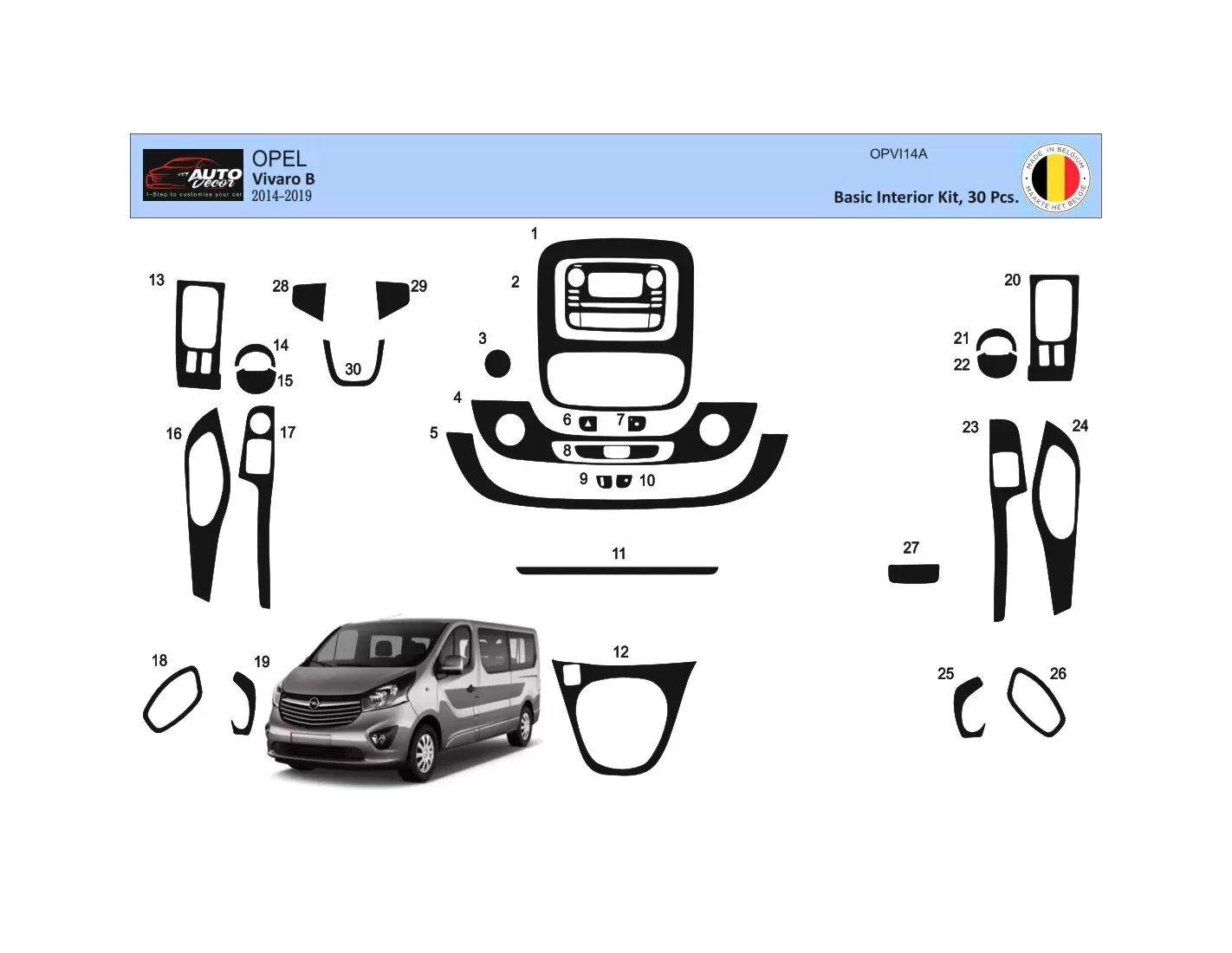 Renault Trafic 01.2015 3D Inleg dashboard Interieurset aansluitend en pasgemaakt op he 30-Teile