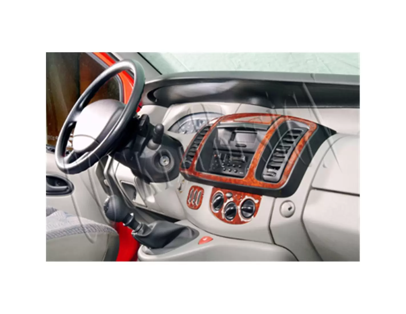 Renault Trafic Nissan Primast 04.01 - 12.06 Kit Rivestimento Cruscotto all'interno del veicolo Cruscotti personalizzati 6-Decori