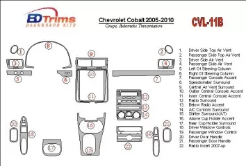Chevrolet Cobalt 2005-UP Coupe, Boîte automatique BD Kit la décoration du tableau de bord - 1