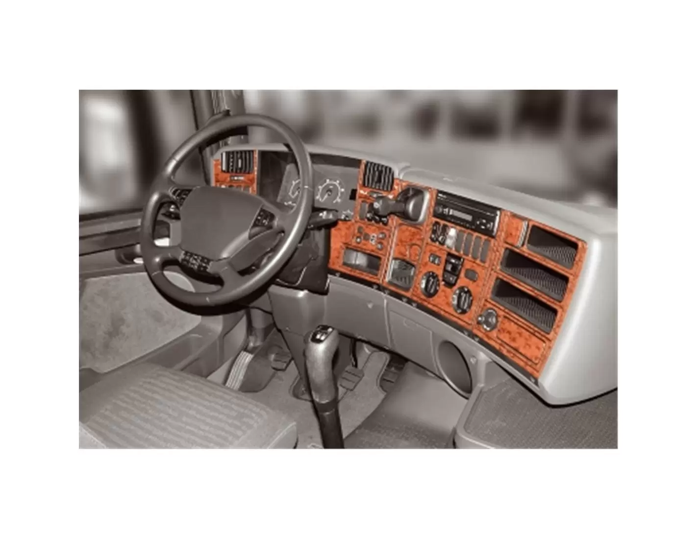 Scania R-Series R1 Reihe 05.04 - 09.09 3D Inleg dashboard Interieurset aansluitend en pasgemaakt op he 46 -Teile