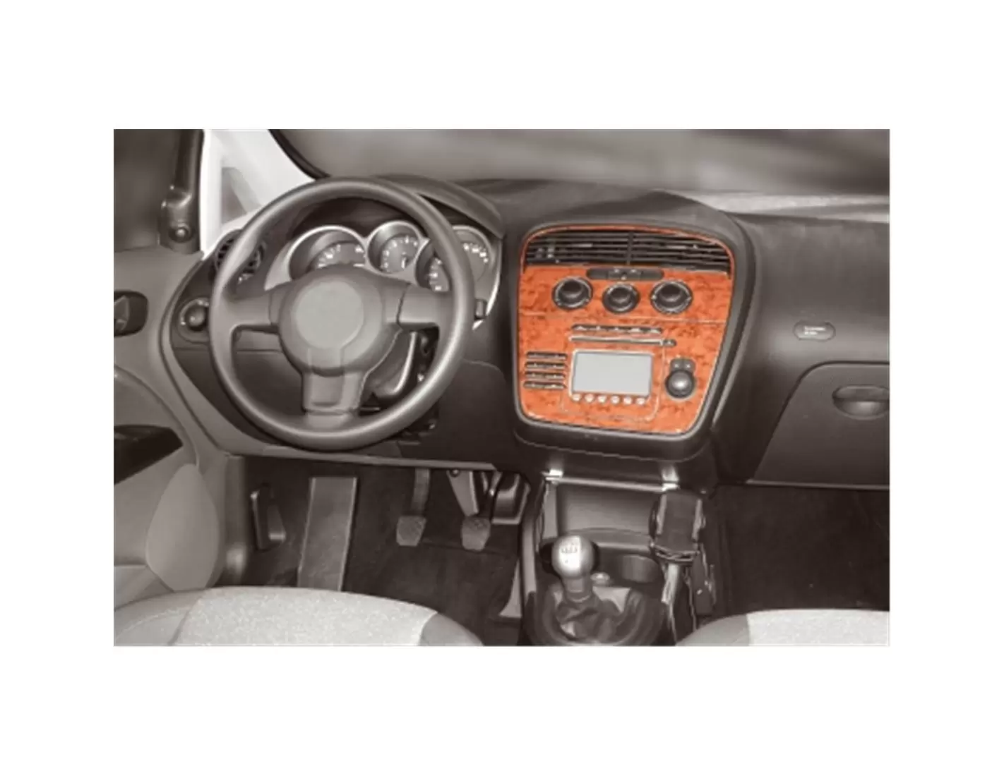 Seat Altea-Toledo 04.04-12.08 3M 3D Interior Dashboard Trim Kit Dash Trim Dekor 12-Parts